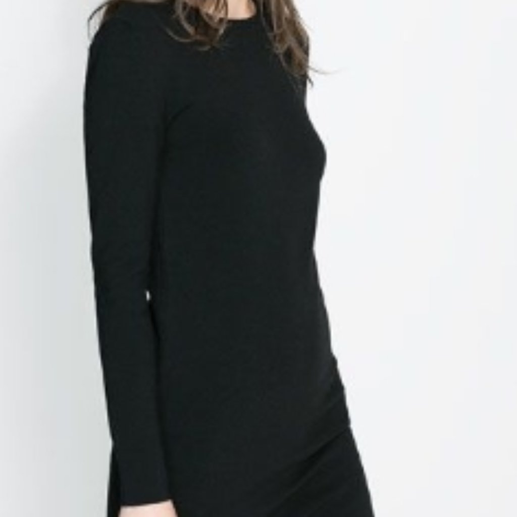 Zara-M 28- Black Sweaters Pencil Dress-Long -Long Sleeve'ls